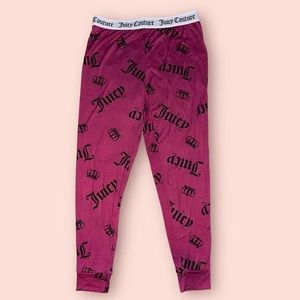 juicy couture pajama pants maroon logo size small